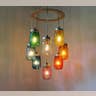 7. RAINBOW Heart Shaped Mason Jar Chandelier