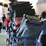Luggage is seen waiting to be checked at Orlando International Airport 