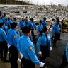 Police attend the burial of officer Luis Angel Gonzalez Lorenzo, killed during the passage of Hurricane Maria