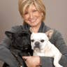 Martha Stewart with her French Bulldogs Francesca and Sharkey