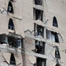 Remains of a damaged building stands after an earthquake in Mexico City