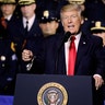 President Donald Trump speaks to law enforcement officials on the street gang MS-13  in Brentwood, N.Y.