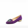 Charlotte Olympia Birthday Pisces Zodiac Suede Smoking Slipper, Purple