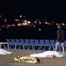 Covered bodies seen after attack in Nice, France. 