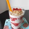 Peach Raspberry Crumble Milkshake