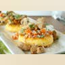 Parmesan Polenta Cakes With Mushroom and Sausage Hash