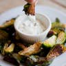 Crispy Brussels Sprouts with Garlic Aioli
