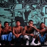 Gang members who are also inmates pose for a photograph at a prison in Quezaltepeque
