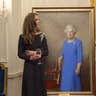 Standing Next to Queen Elizabeth II Portrait