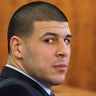  Former NFL player Aaron Hernandez looks at the gallery during the murder trial at the Bristol County Superior Court in Fall River