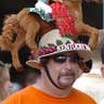 Man wears horse hat at 2005 Kentucky Derby