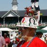 Tower hat with horse and American flag at Kentucky Derby