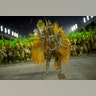 A dancer from Mocidade samba school performs during the second night of the Carnival.