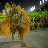 A dancer from Mocidade samba school performs during the second night of the Carnival.