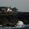 Waves crash against the shore line as the small town of Depoe Bay, Oregon, prepares for the coming solar eclipse,  August 19