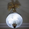 A chandelier is seen outside the Oval Office of the White House after a renovation in Washington