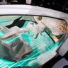 The new Toyota Concept-i concept car, designed to learn about its driver is unveiled during the Toyota press conference at CES in Las Vegas.