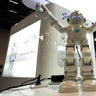 A Lynx robot with Amazon Alexa integration is on display at the Robotics Marketplace at CES in Las Vegas.