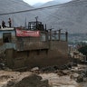 Central highway is blocked after a landslide and flood in Chosica, east of Lima, Peru.