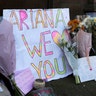 Flowers and messages for the victims of the Manchester Arena attack are seen in central Manchester