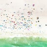 Colorful Beach Umbrellas Dot the Hamptons Sand