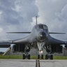 A U.S. Air Force B-1B Lancer prepares to take off from Andersen Air Force Base, Guam, Aug. 7, 2017. 