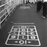 The ship's deck hosted lively games of shuffleboard.