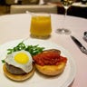 Burger with foie gras, rocket leaf and fried quail egg in The Private Room