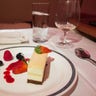 Vanilla bavarois with raspberry coulis