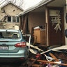 Damaged house after tornado in Naplate, Illinois.