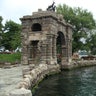 Entry arch with stags (or harts) at Boldt Castle