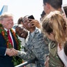 President Trump and first lady Melania Trump visit troops in Hawaii.