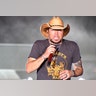 Recording artist Jason Aldean performs during the Route 91 Harvest country music festival, Sunday, in Las Vegas