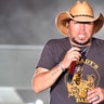 Recording artist Jason Aldean performs during the Route 91 Harvest country music festival, Sunday, in Las Vegas