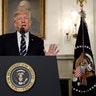 President Donald Trump makes a statement about the mass shooting in Las Vegas, Monday, at the White House in Washington