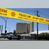 The site of the Route 91 music festival mass shooting is seen outside the Mandalay Bay Resort and Casino