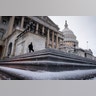 The storm is expected to dump 12 to 18 inches of snow along a large swath of the region. Capitol Hill in Washington.