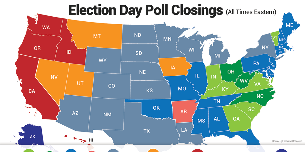 What Time Do Polls Close On Election Day A State By State Guide Fox News