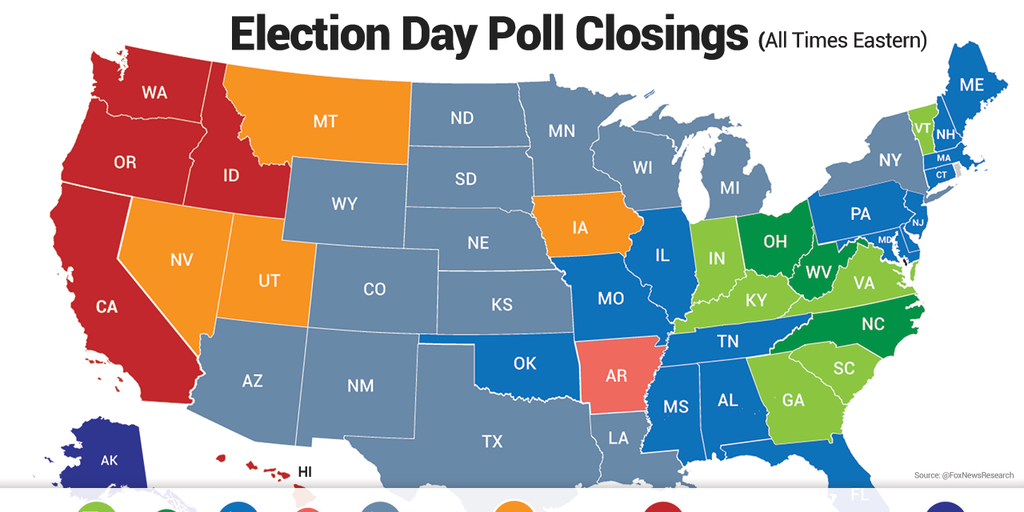 What time do polls close on Election Day A state by state guide