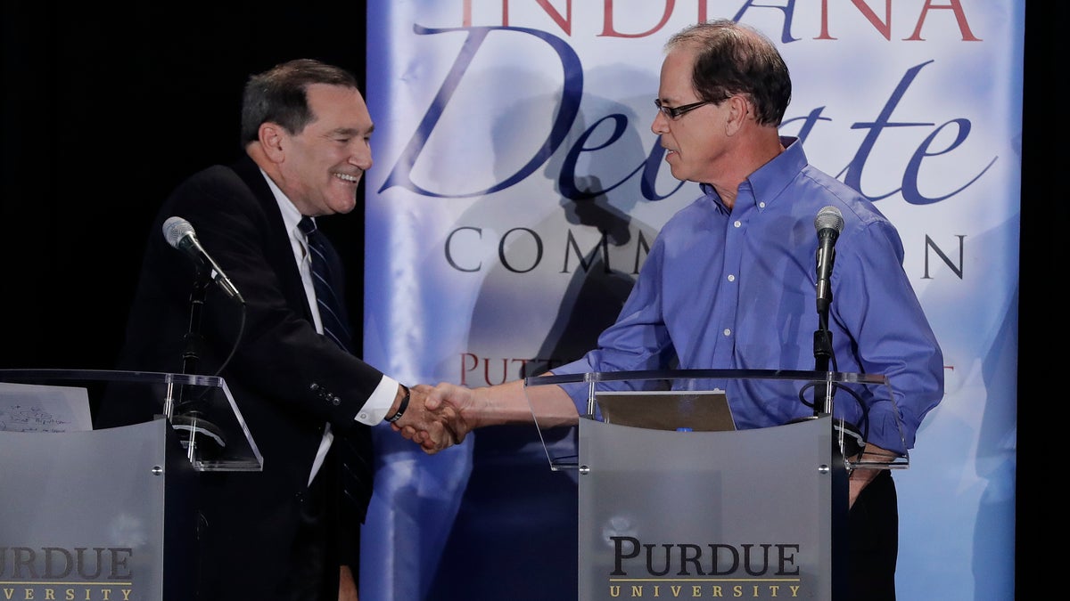 Incumbent Sen. Joe Donnelly has often criticized Republican nominee Mike Braun (right) for his company's use of foreign workers and imports.