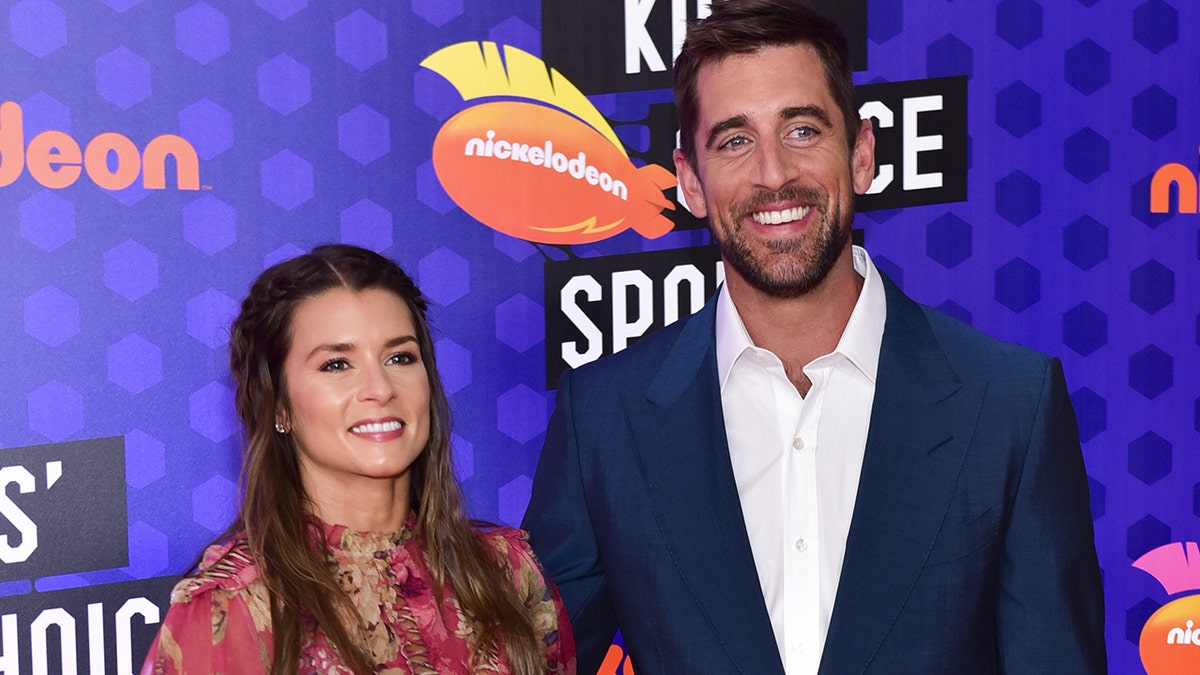 Aaron Rodgers and Danica Patrick at the Nickelodeon Kids' Choice Sports