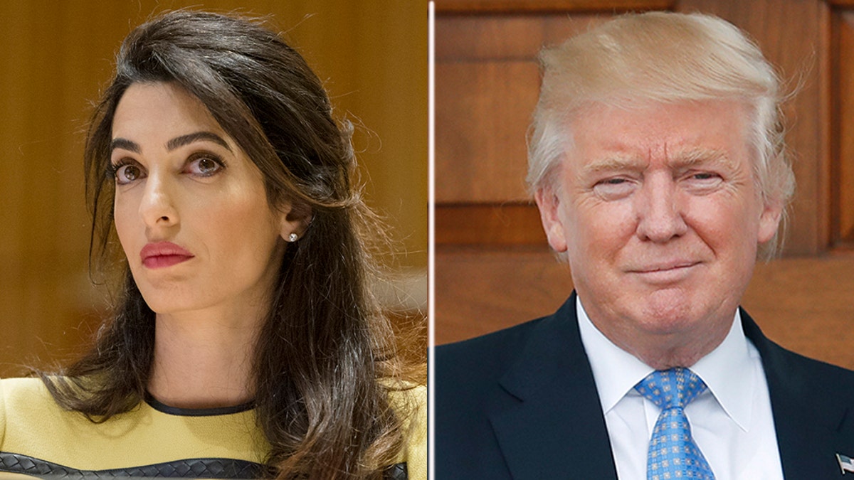 Amal Clooney reportedly took aim at President Trump on Friday for his previous controversial remarks about Christine Blasey Ford, who accused now-Supreme Court Justice Brett Kavanaugh of sexual assault.