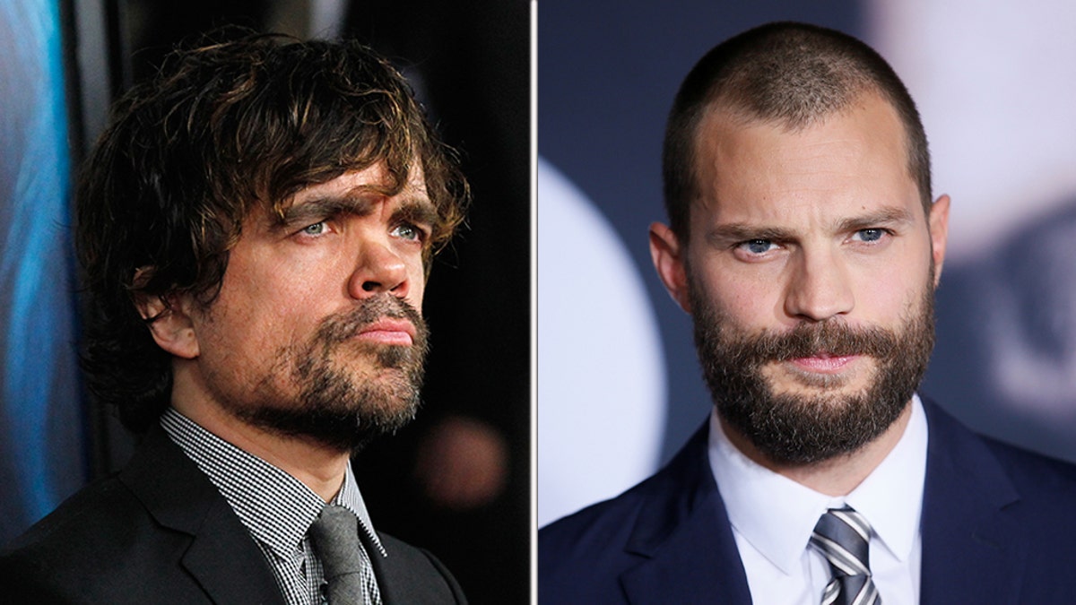 Peter Dinklage (left) and Jamie Dornan (right) star in the upcoming HBO movie “My Dinner with Hervé.”
