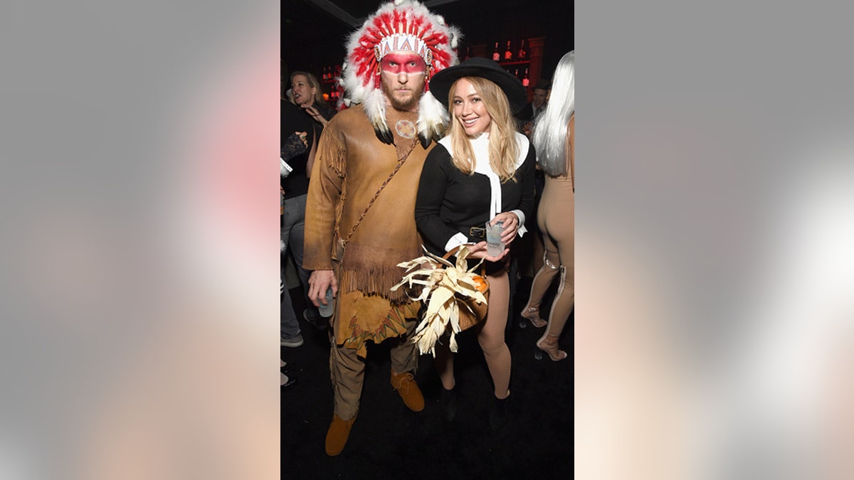 Hilary Duff and ex-boyfriend Jason Walsh attended the Casamigos Halloween Party at a private residence on Oct. 28, 2016 in Beverly Hills, Calif. wearing Thanksgiving-themed costumes. (Michael Kovac/Getty Images for Casamigos Tequila)