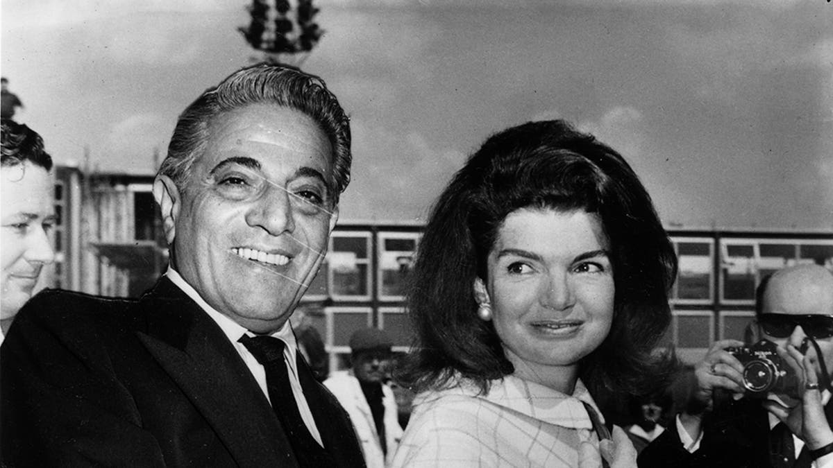 Millionaire shipping magnate Aristotle Onassis with his wife Jackie.