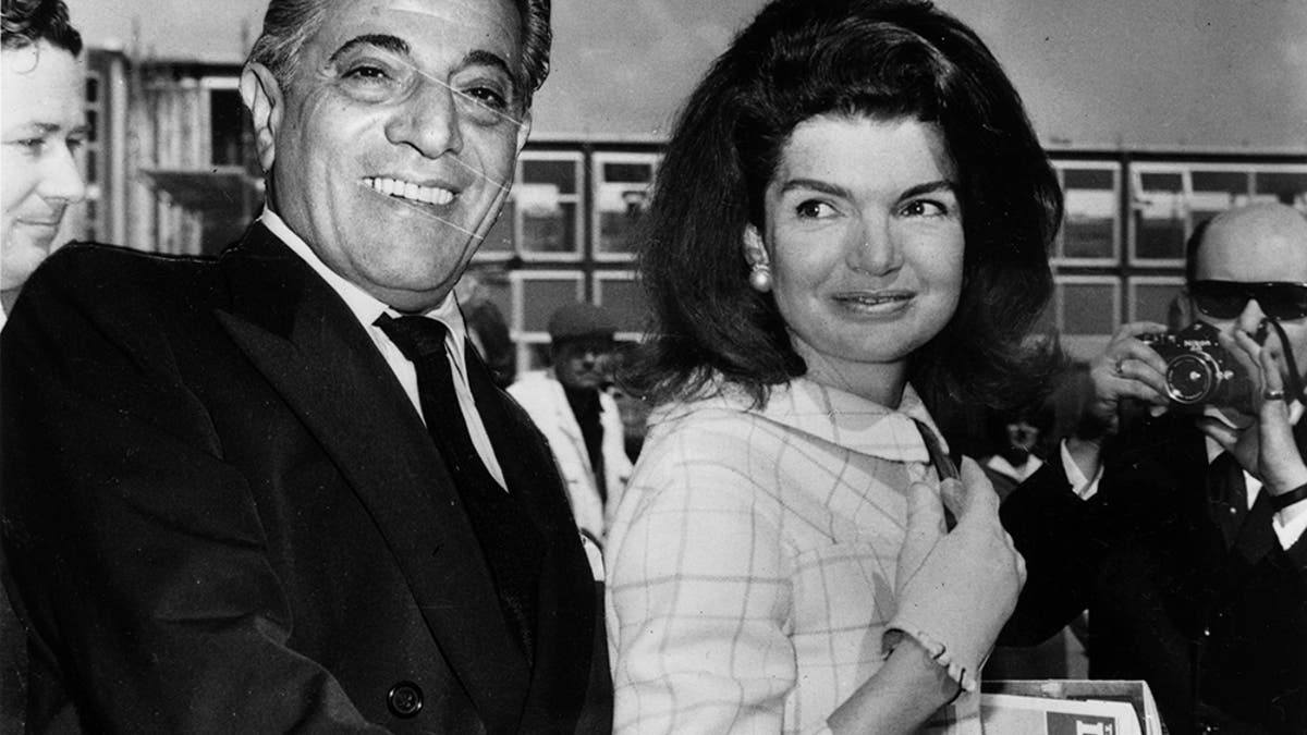 Millionaire shipping magnate Aristotle Onassis with his wife Jackie.