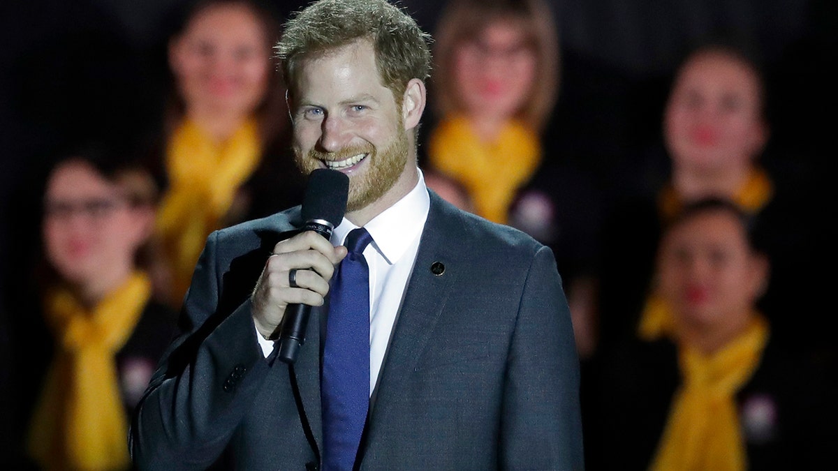 Britain's Prince Harry mentions Meghan Markle and their future baby in Invictus Games at the Opening Ceremony speech in Sydney, Australia.