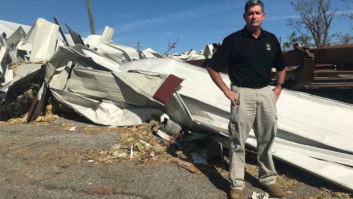 Panama City manager Mark McQueen standing near an area destroyed by Hurricane Michael in Panama City, Fla. The retired two-star general started his new job two weeks before the storm. (AP Photo/Tamara Lush)