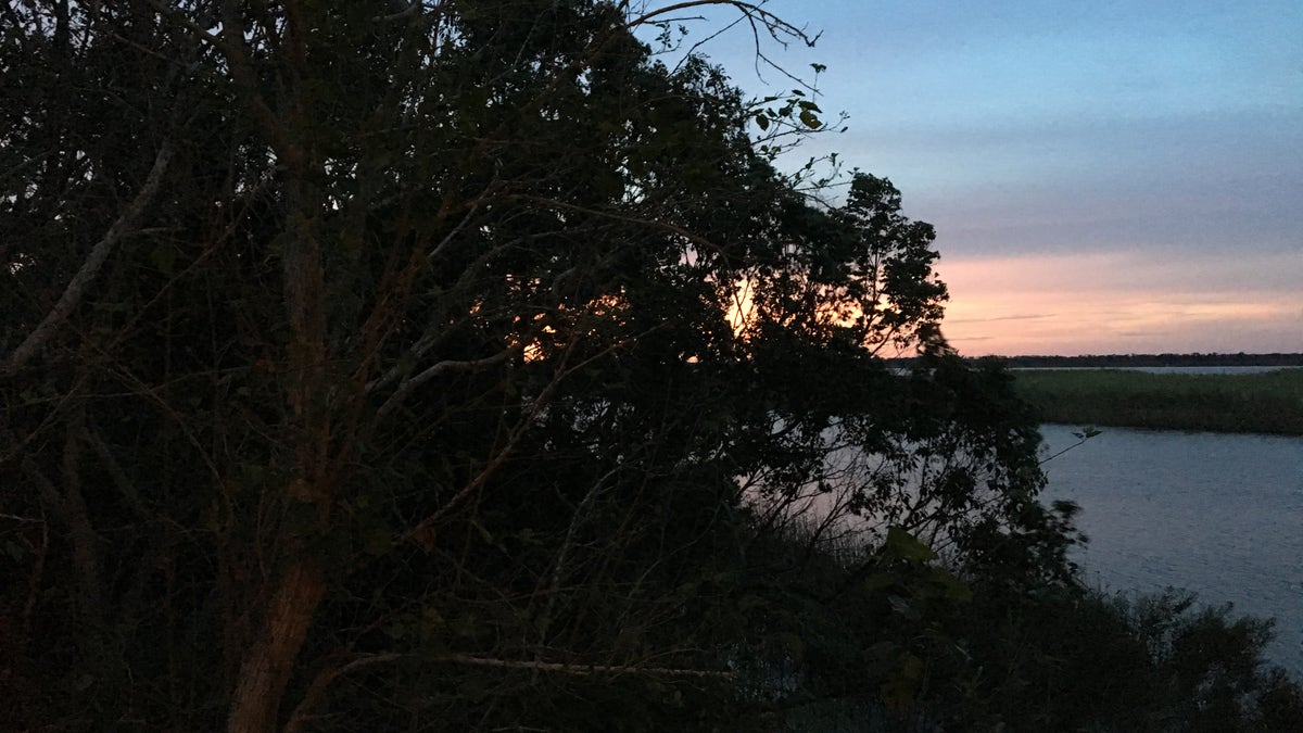 Sunset ahead of Hurricane Michael in Apalachicola, Fla.