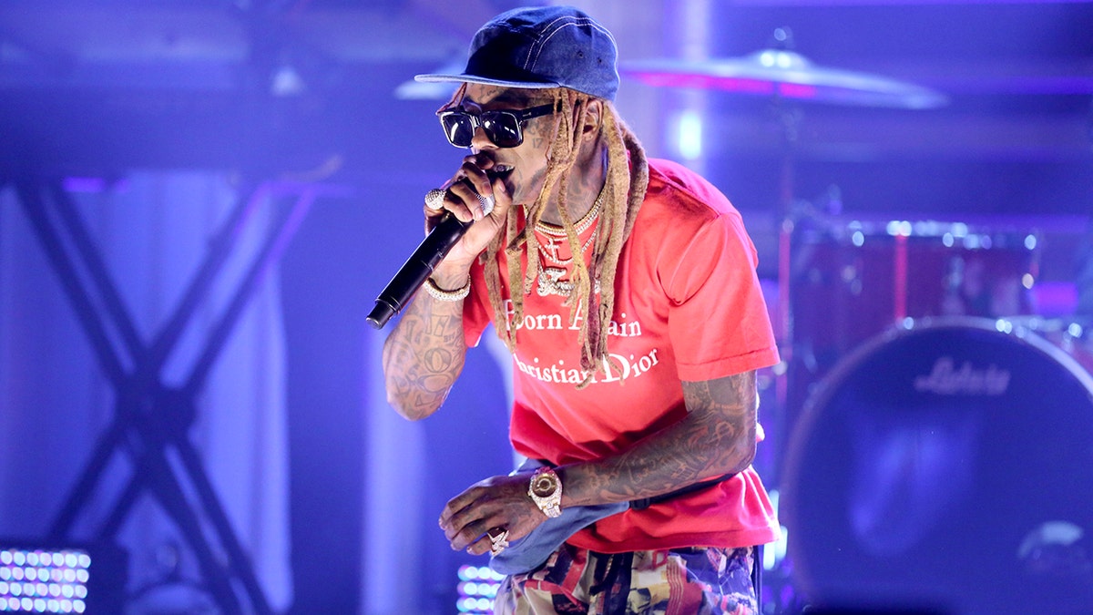 Lil Wayne, pictured performing on 'The Tonight Show.'